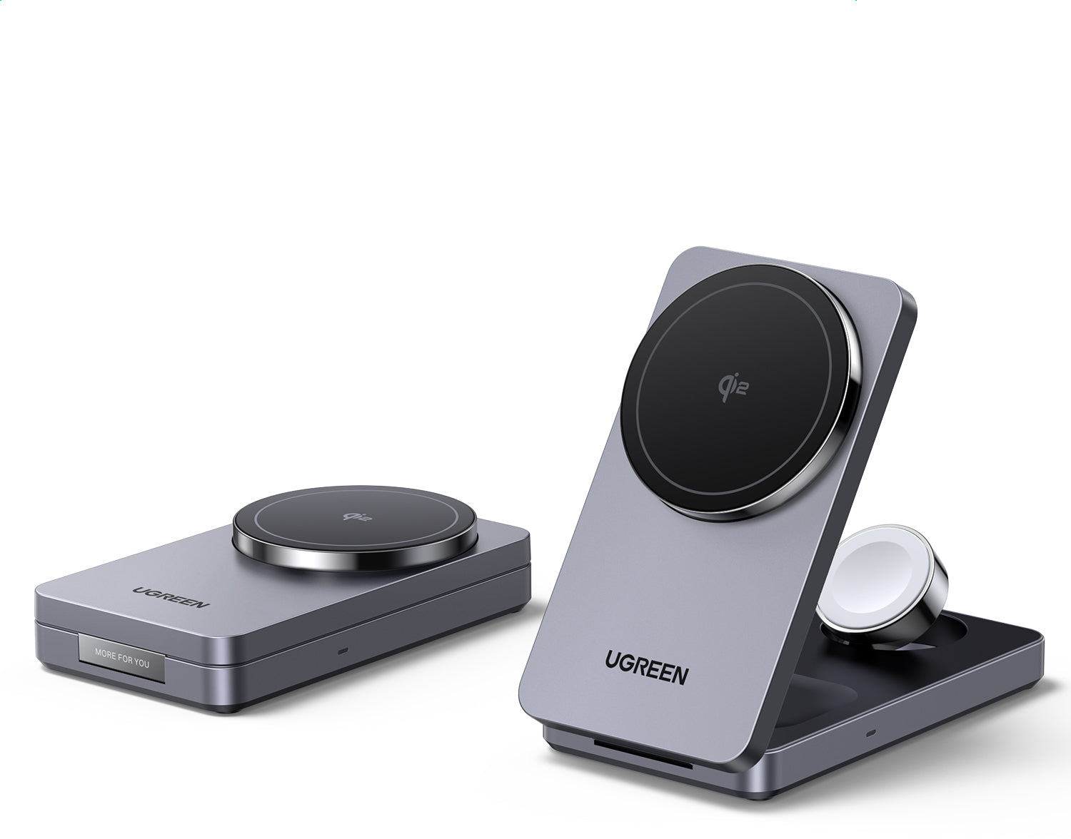 Ugreen MagFlow 45025 3-in-1 Ladeständer – Qi2 – 15 W – für iPhone 12–16, Apple Watch, AirPods