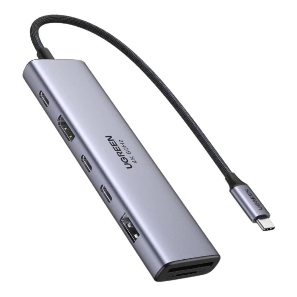 Ugreen 45521 Multiport-Adapter – USB-C, 1× HDMI, 1× USB-A, 2× USB-C, 100 W PD, SD, für MacBook (M1/M2)