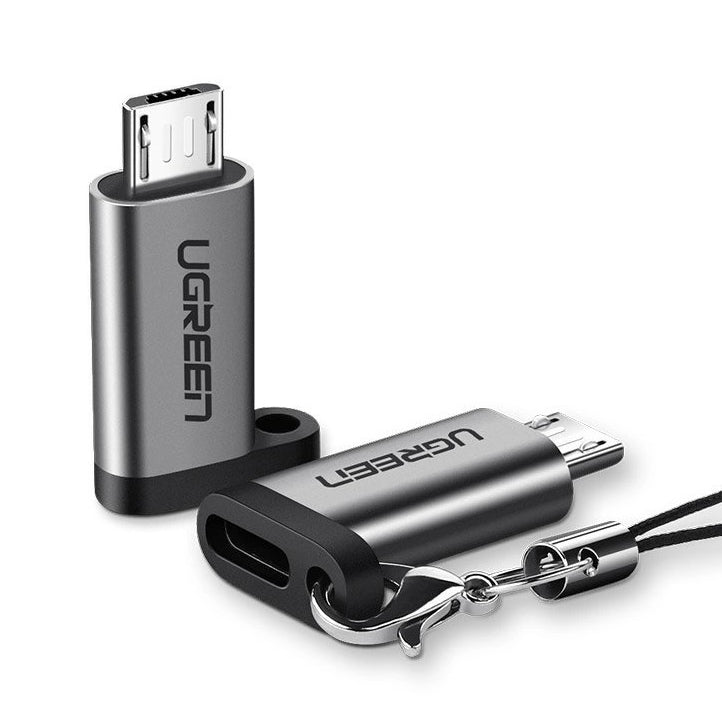 Ugreen 50590 Adapter Micro-USB zu USB-C – 0,48 Gbit/s, 2 A, Aluminium, Grau