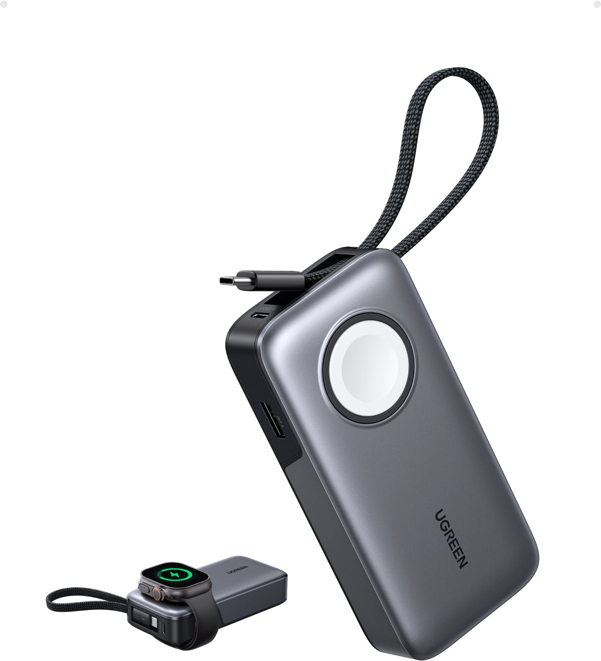 Ugreen 55434B Powerbank 10'000 mAh – 30 W PD, 1× USB-C, 1× USB-A, für Apple Watch