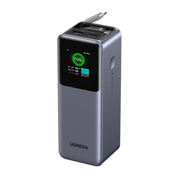 Ugreen 55987B Powerbank 20'000 mAh – 100 W PD, einziehbares Kabel