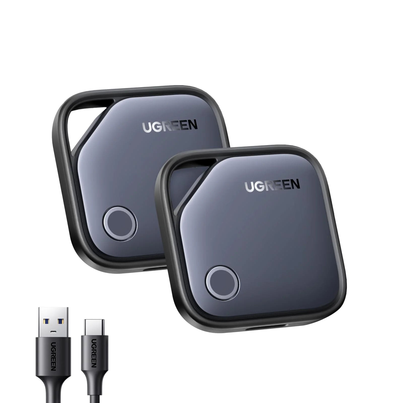 Ugreen Finder 2 Tracker – wiederaufladbar, USB-C, 80 dB – für Apple "Wo ist?" (iOS/iPadOS/macOS) – schwarz
