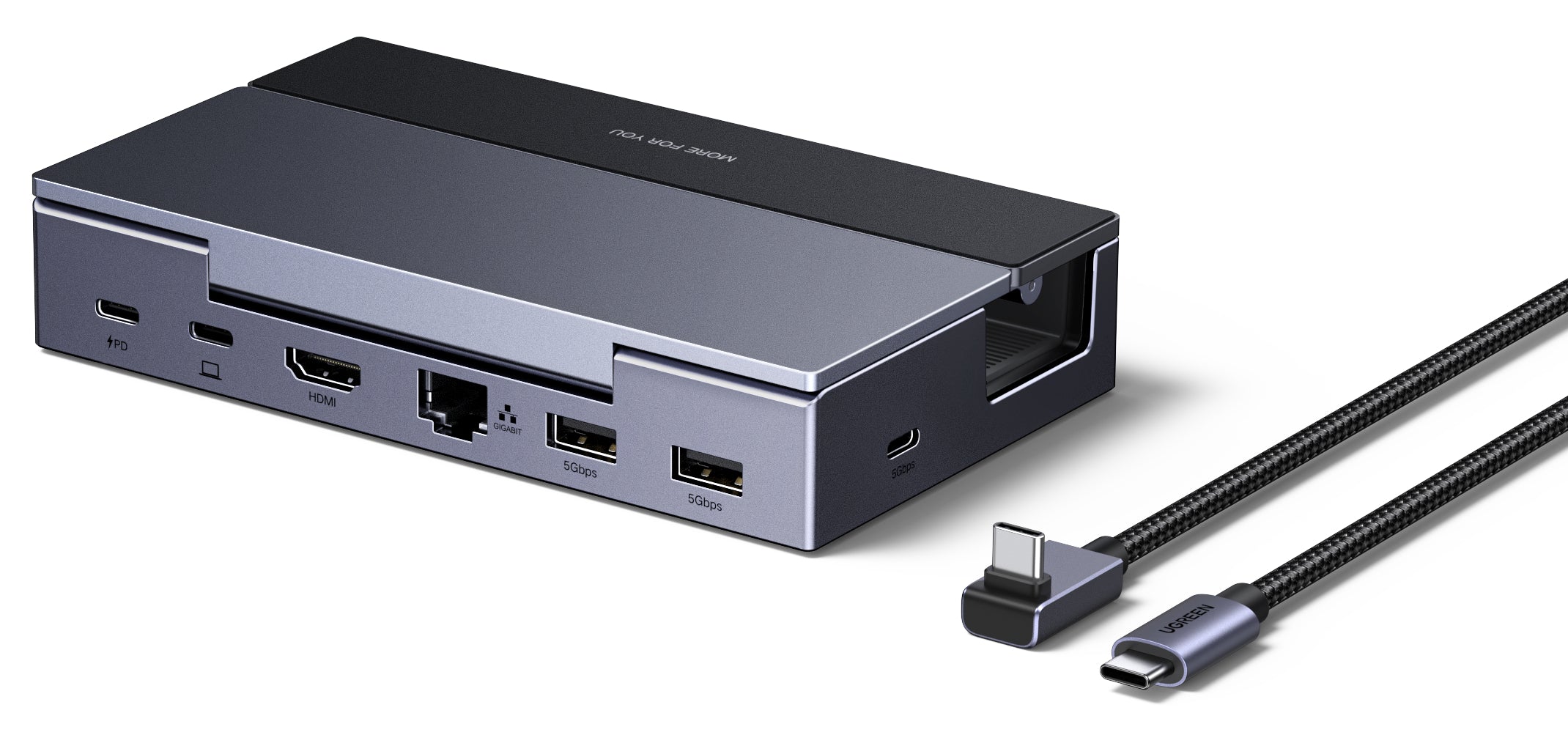 UGREEN 75126 Dockingstation – USB-C, 1× HDMI, 2× USB-A, 1× USB-C, 100 W PD, GbE, für SteamOS/Windows/macOS