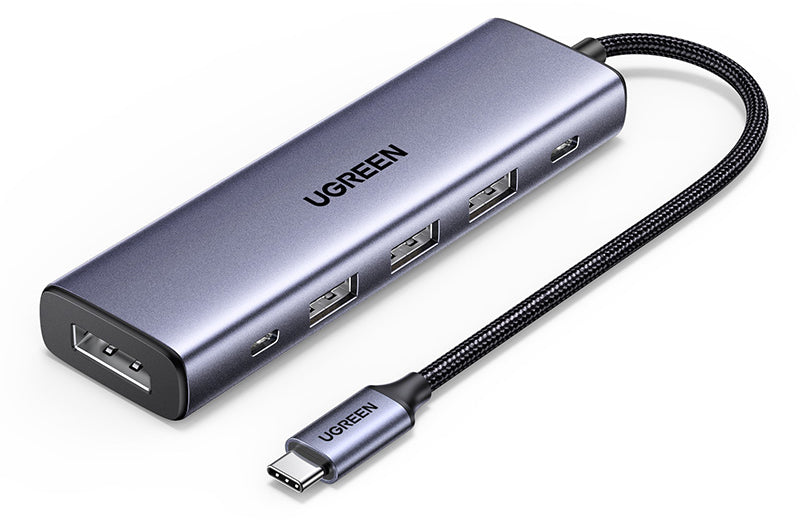 UGREEN 75642 USB-Hub – USB-C, 1× DP, 3× USB-A, 100 W PD