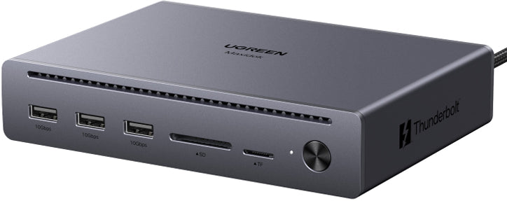 UGREEN Maxidok 75795F Dockingstation – Thunderbolt 5, DP, 3× USB-A, 140 W PD, GbE, SD/microSD, für Windows/Mac
