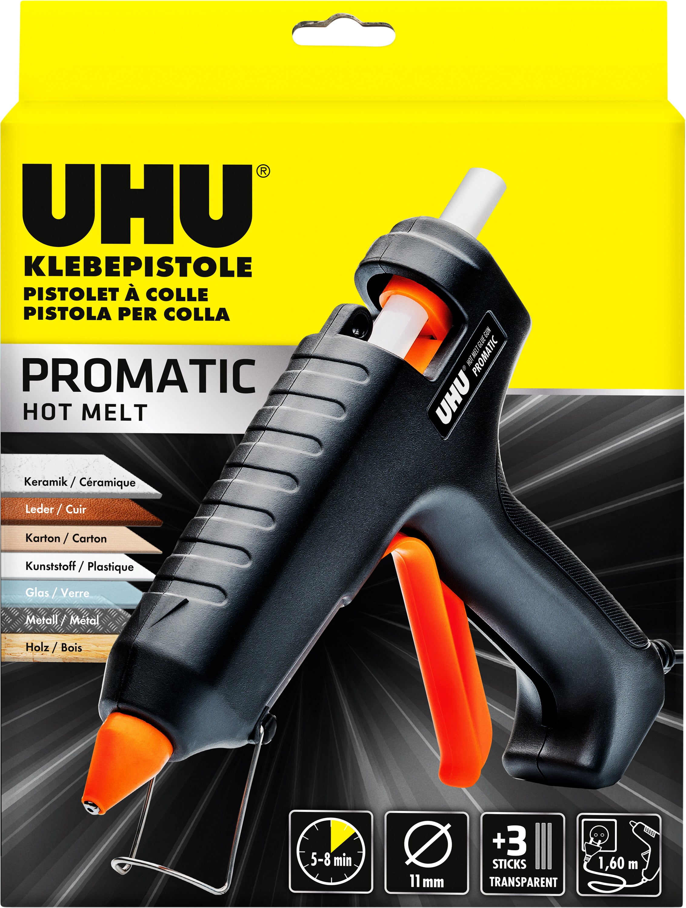 UHU Promatic 305433 Heissklebepistole – 25 W – inkl. 3 Klebesticks