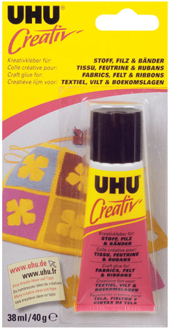 UHU Spezialkleber Creativ – für Stoff, Filz, Bänder, 38 ml