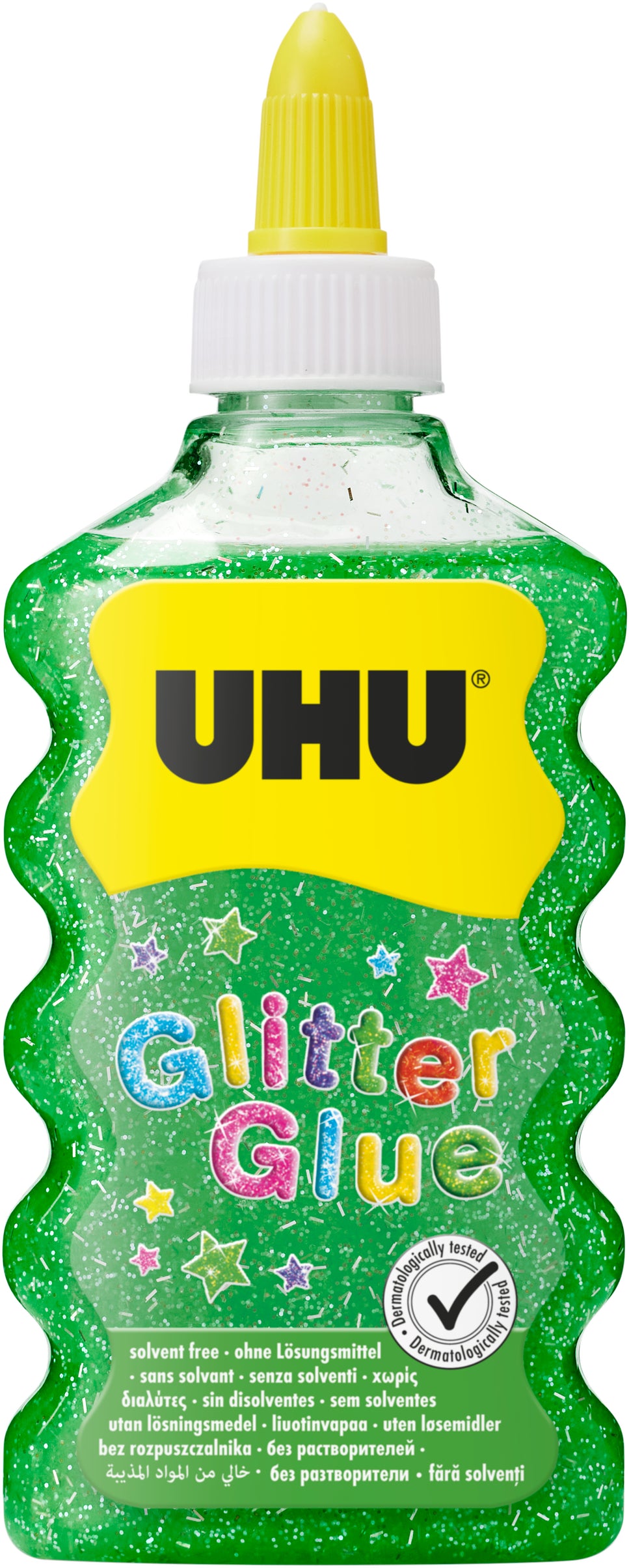 UHU Glitzerkleber Maxi – Grün, für Papier, Karton, Holz