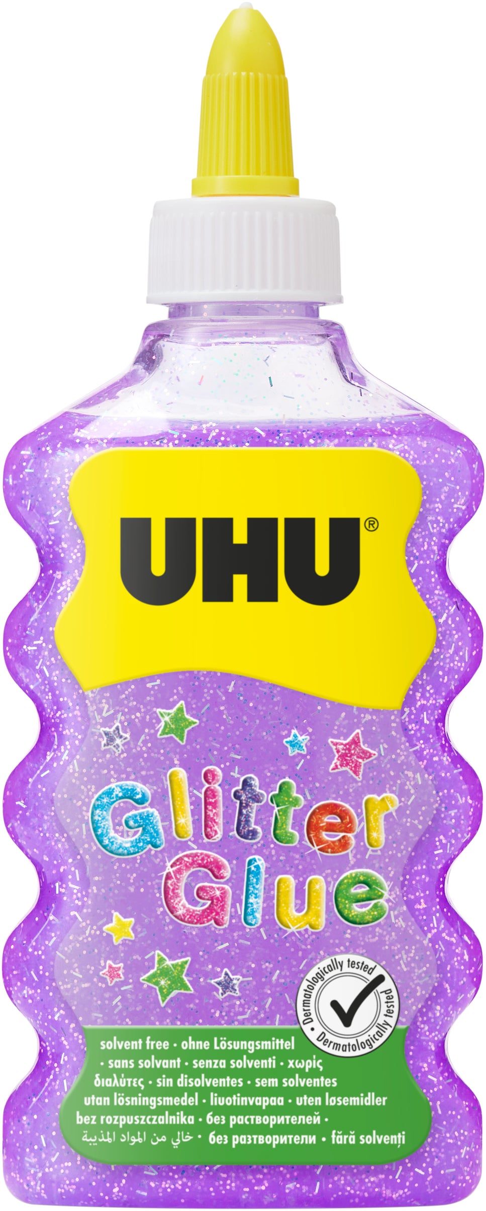 UHU Glitzerkleber Maxi – Violett, 207 g, für Papier, Karton, Holz u. a.