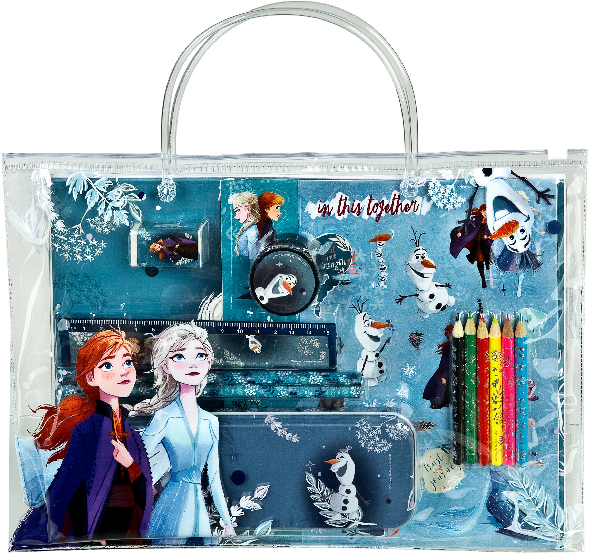 Undercover FRVW4055 – Reissverschlusstasche, gefüllt, Frozen, PVC, 23,5 × 2 × 33,5 cm