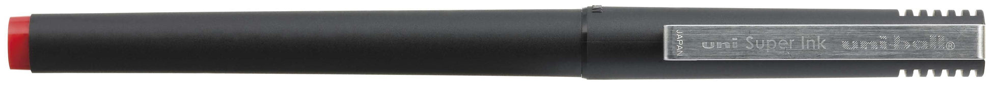 Uni-Ball Micro UB-120 – Tintenroller, 0,5 mm, rot, dokumentenecht, wasserfest, mit Kappe, schwarz