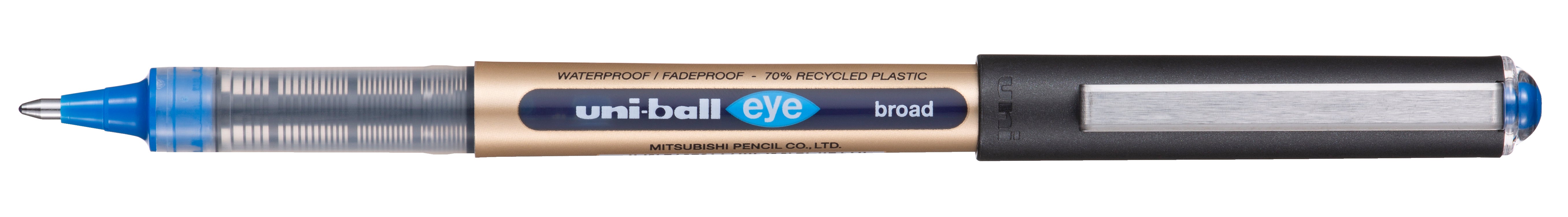 Uni-Ball Eye Broad – Tintenroller, 1 mm, blau, dokumentenecht, wasserfest, Kunststoff