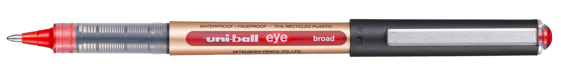 Uni-Ball Eye Broad UB-150-10 – Tintenroller, 1 mm, rot, dokumentenecht, wasserfest, Kunststoff