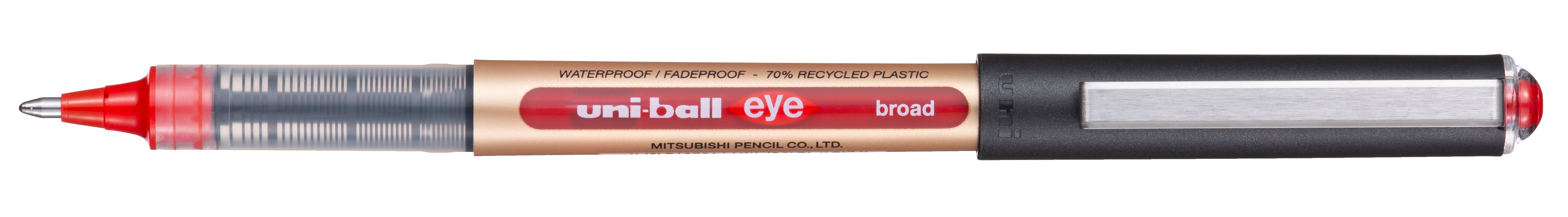 Uni-Ball Eye Broad UB-150-10 – Tintenroller, 1 mm, rot, dokumentenecht, wasserfest, Kunststoff