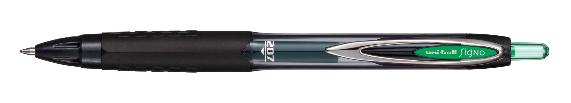 Uni-Ball Signo 207 Eco Gelschreiber, Druckmechanik – Grün, Spitze 0,7 mm, dokumentenecht, wasserfest