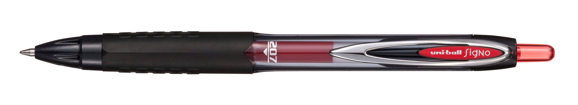 Uni-Ball Signo 207 Eco – Gel-Tintenroller, 0,7 mm, rot, dokumentenecht, wasserfest, Druckmechanik