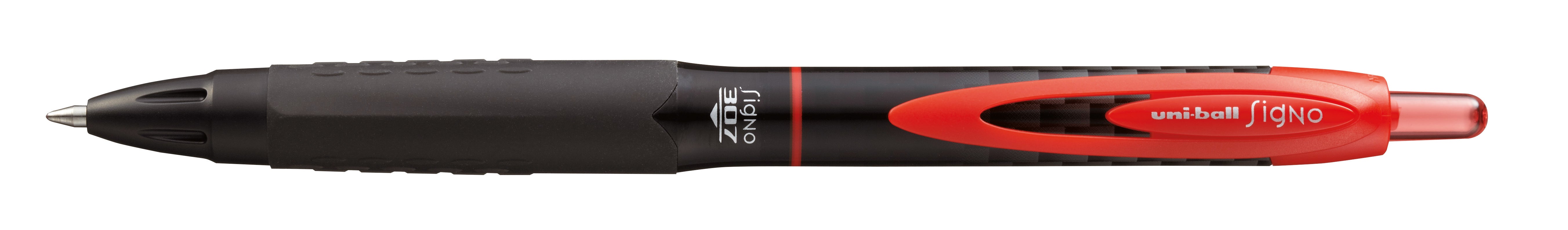 Uni-ball Signo 307 Gelschreiber, Druckmechanik – Rot, Spitze 0,7 mm, dokumentenecht, wasserfest, nachfüllbar