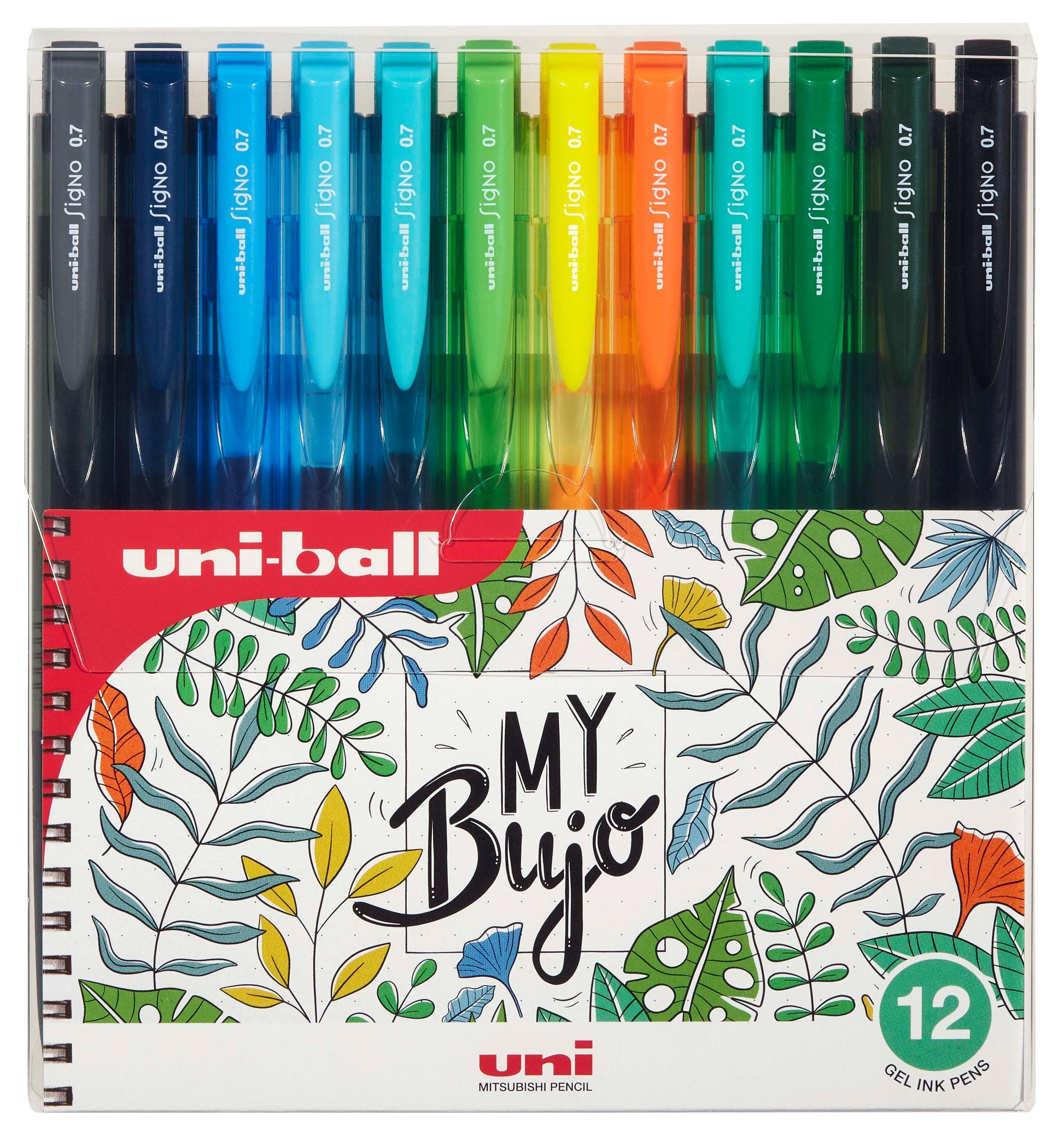 Uni-Ball Signo RT Gelschreiber – 12 Farben, Spitze 0,4 mm, dokumentenecht, wasserfest