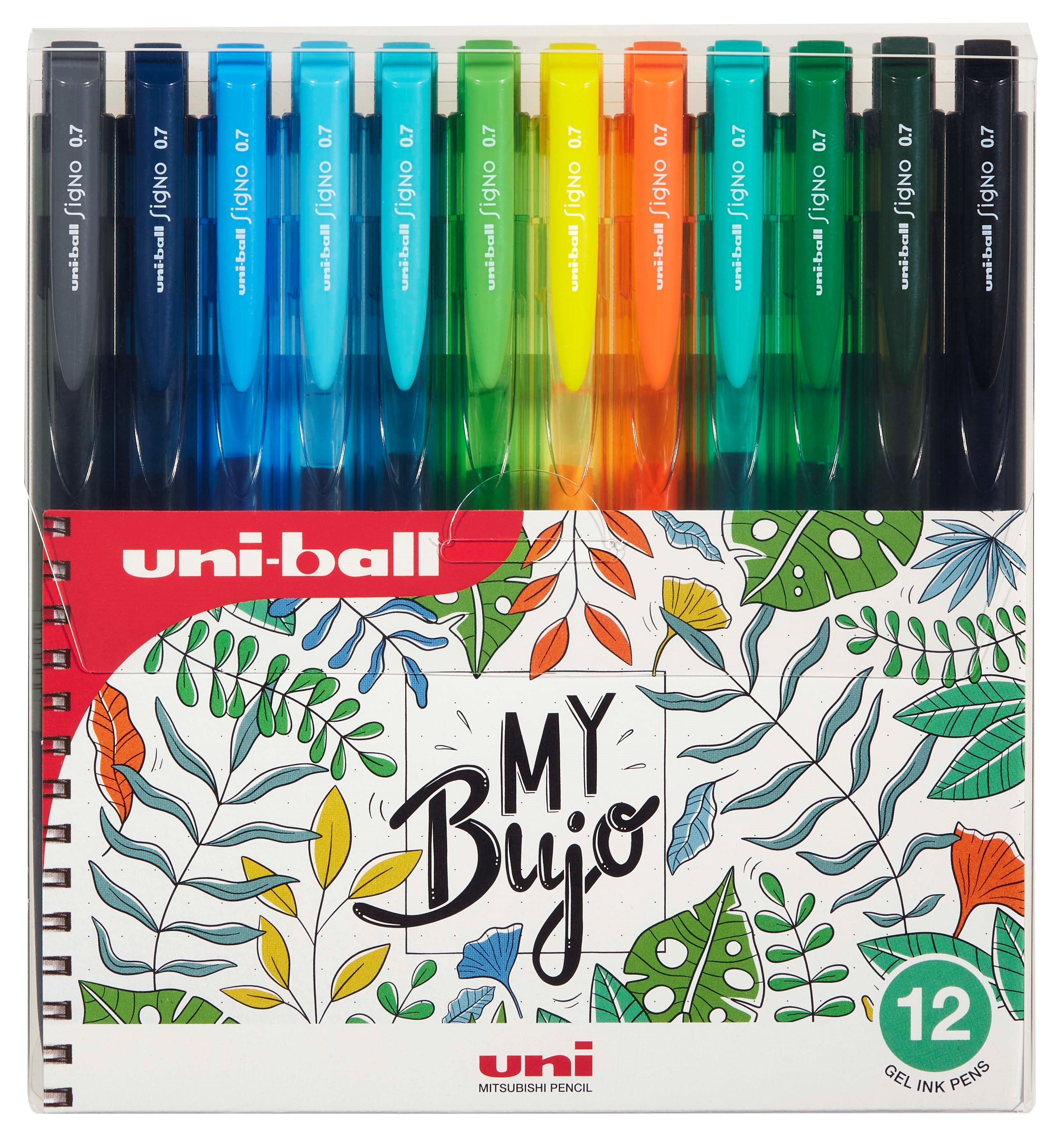 Uni-Ball Signo RT Gelschreiber – 12 Farben, Spitze 0,4 mm, dokumentenecht, wasserfest