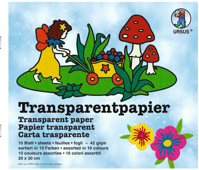 Ursus Transparentpapier – 26,7 × 31,8 cm, 42 g/m², verschiedene Farben