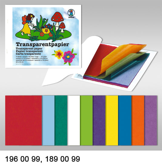 Ursus Transparentpapier – 19,5 × 24,5 cm, 42 g/m², mehrfarbig