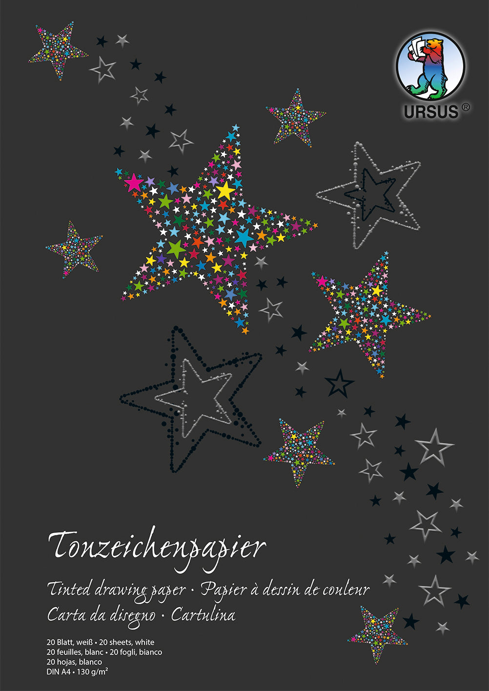 Ursus Tonzeichenpapier – A4, 130 g/m², weiss, 20 Blatt