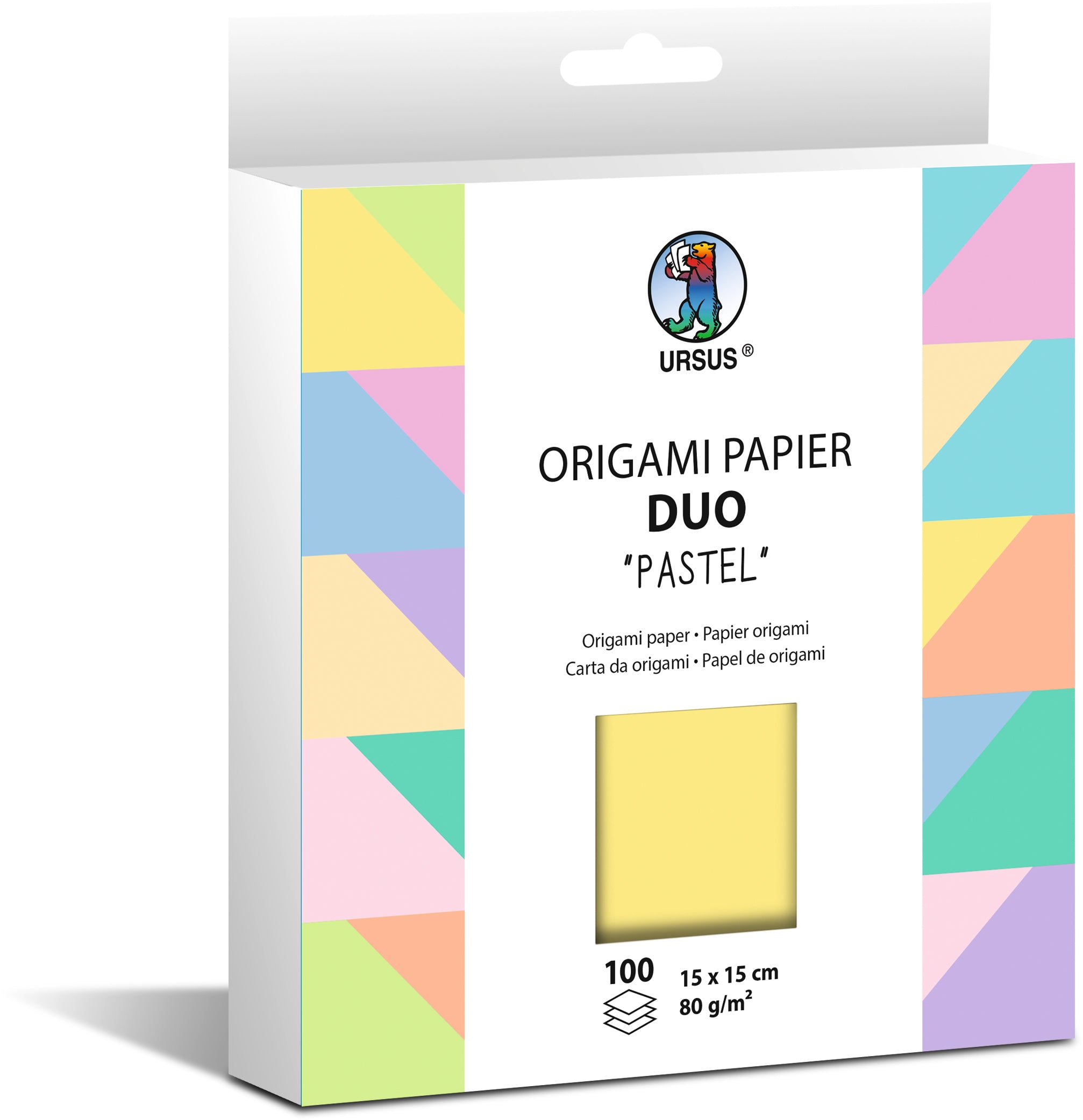 Ursus Origamipapier Duo – 15 × 15 cm, sortiert – 100 Blatt