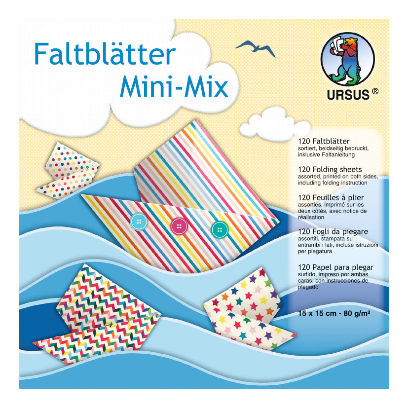 Ursus Origamipapier – 15,3 × 15,3 cm, sortiert