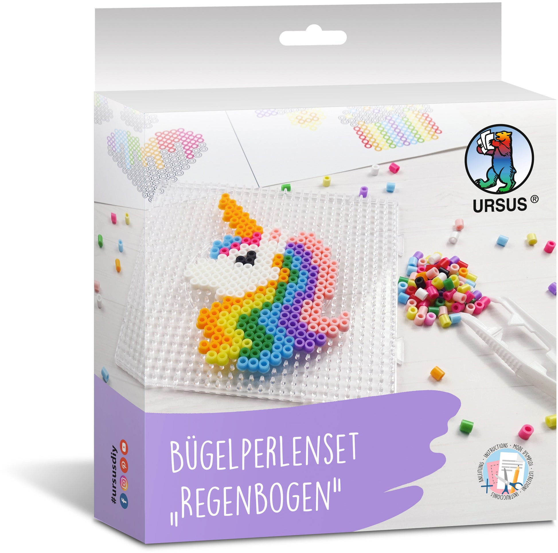 URSUS Bügelperlen-Set Regenbogen – 2000 Perlen