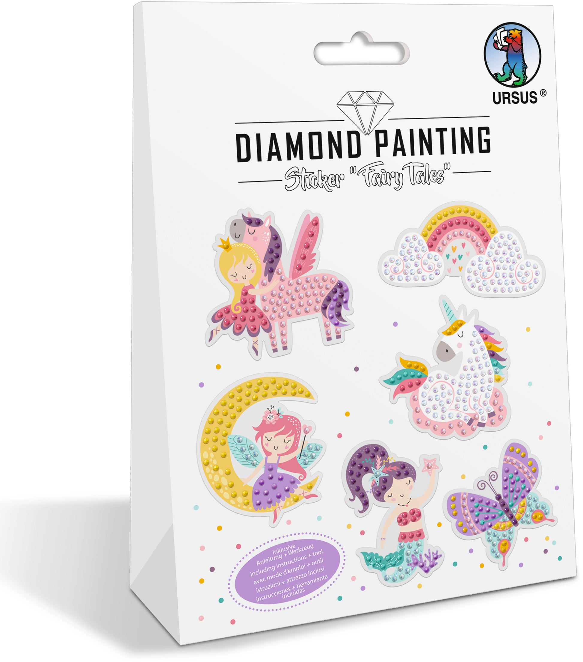 Ursus Fairy Tales – Diamond-Painting-Set – 18 × 13 cm – 6 Sticker