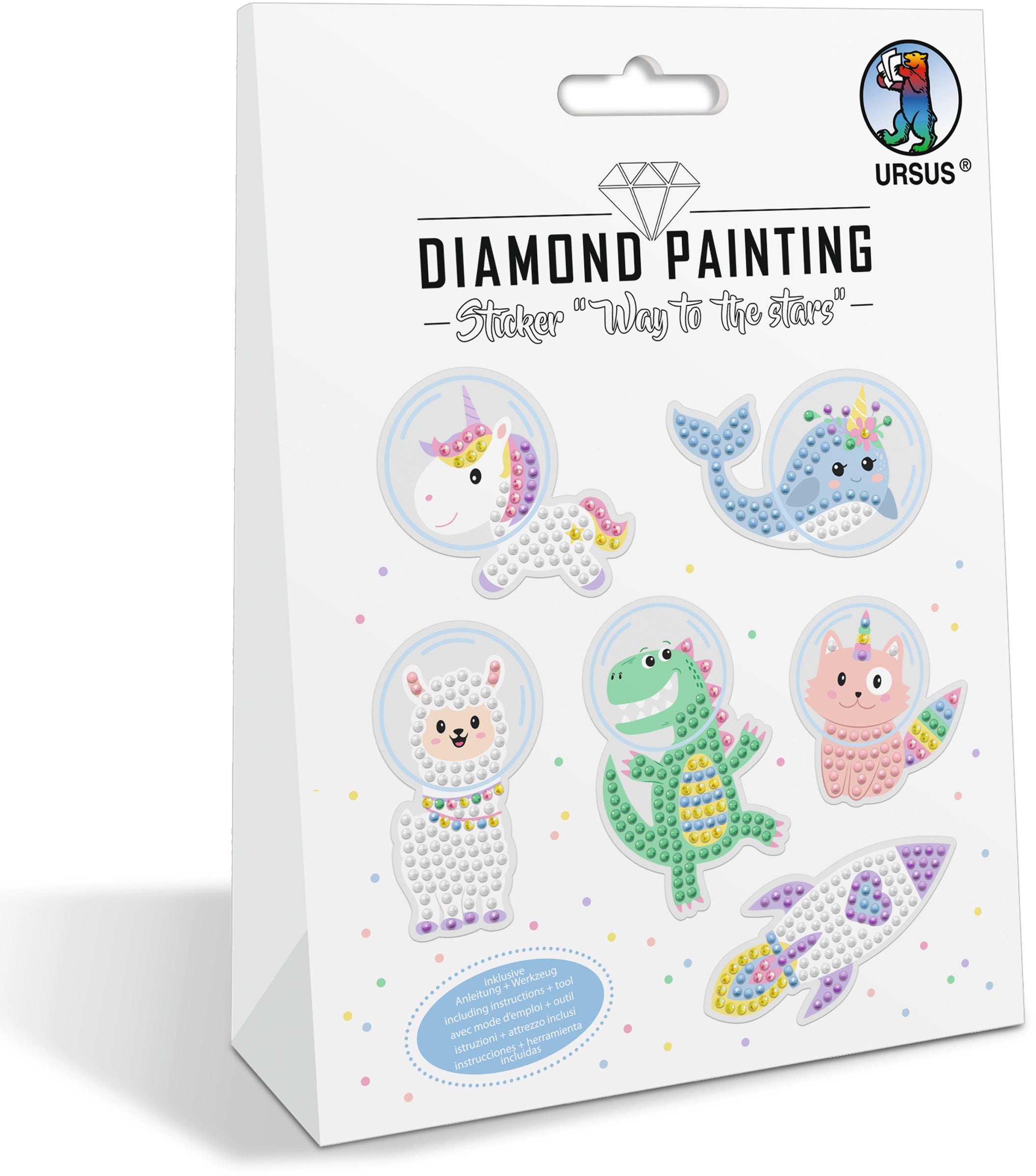 Ursus Diamond Sticker – Diamond-Painting-Set – Weg zu den Sternen – 6 Sticker