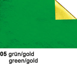 Ursus Bastelfolie, Aluminium (beidseitig bedruckt), Grün/Gold, 50 × 80 cm, 4442105