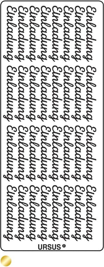 Ursus Sticker, Einladung, Gold, 10,5 × 27,7 cm
