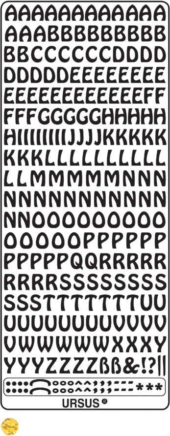 Ursus Sticker, Buchstaben, Hologramm, Gold, 105 × 275 mm