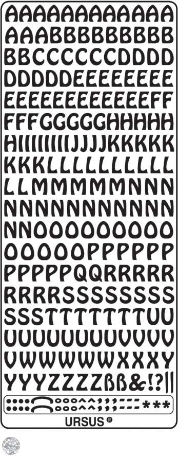 Ursus Sticker, Buchstaben, Hologramm, Silber, 105 × 275 mm