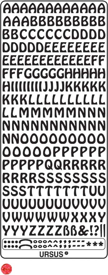Ursus Sticker, Buchstaben, Hologramm, Rot, 273 × 106 mm