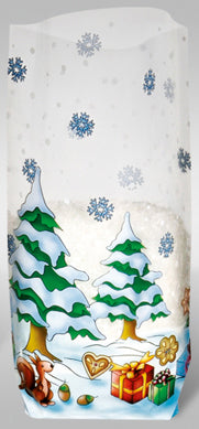 Ursus Cellophantüten Winterwald mit Kreuzboden, transparent – 150 × 255 mm
