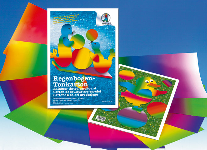 Ursus Fotokarton/Plakatkarton, Regenbogen, Glänzend, 23,7 × 34,3 cm, 170 g/m², 10 Bogen, 8200099