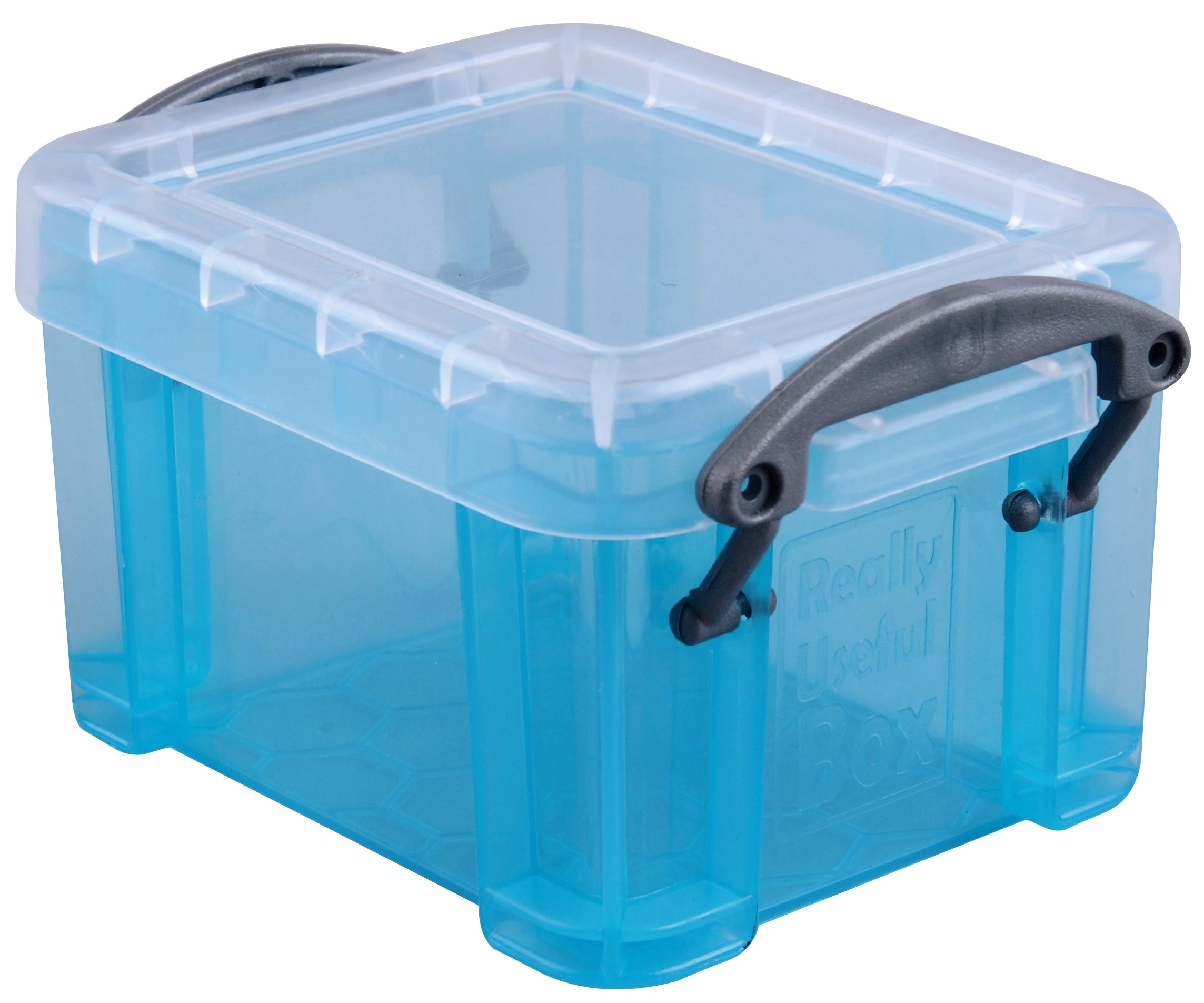 Usefulbox Aufbewahrungsbox 0,14 l – Kunststoff – transparent/blau – mit Verriegelung