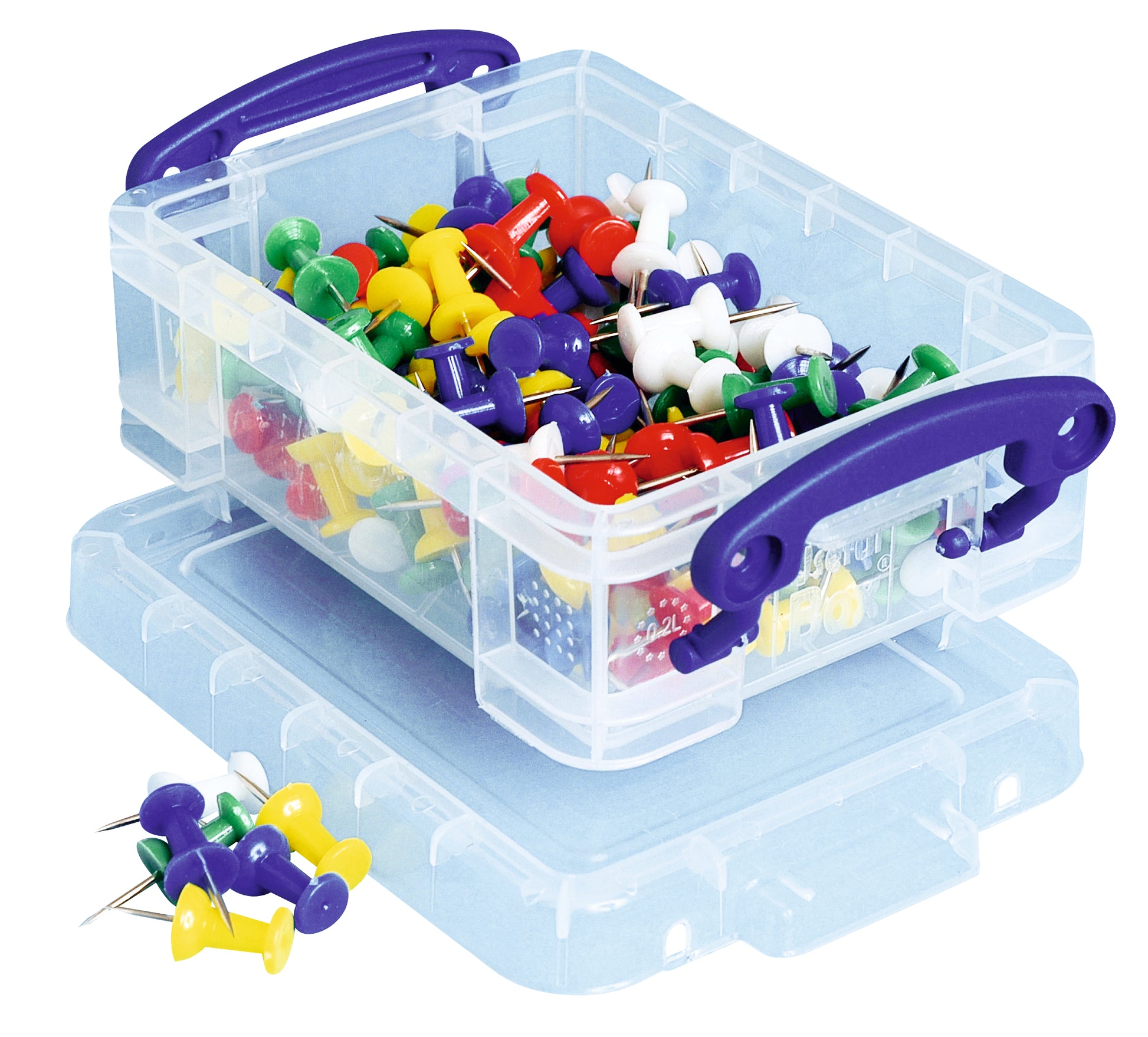 Usefulbox Aufbewahrungsbox 0,2 l – B 90 × H 43 × T 125 mm, mit Deckel, stapelbar, transparent, PP