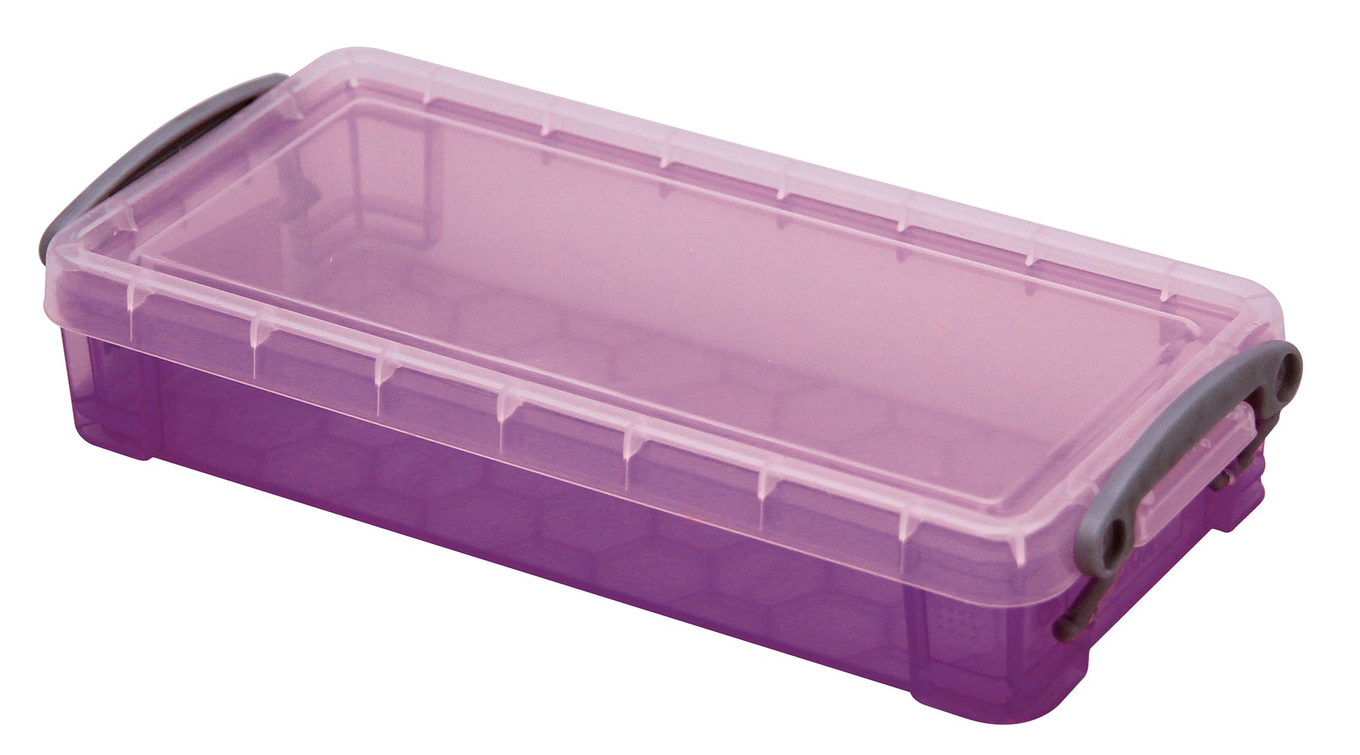Usefulbox Aufbewahrungsbox 0,55 l (mit Deckel) – Kunststoff – transparent/violett – 102 × 44 × 220 mm