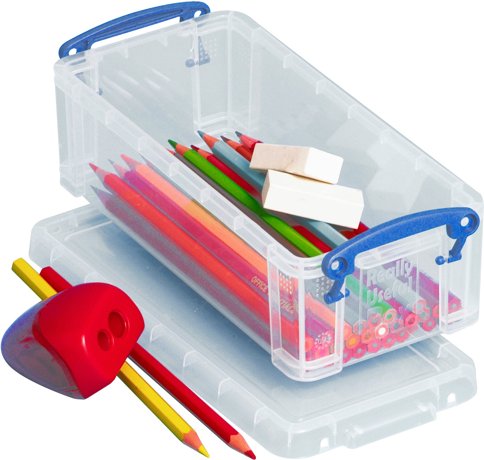 Usefulbox Aufbewahrungsbox B 105 × H 70 × T 220 mm – stapelbar, mit Tragegriff, transparent, PP