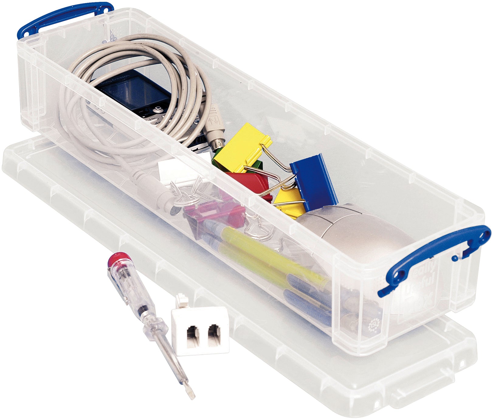 Usefulbox Aufbewahrungsbox 1,5 l – Kunststoff – Transparent – stapelbar, mit Verriegelung – 102 × 72 × 359 mm