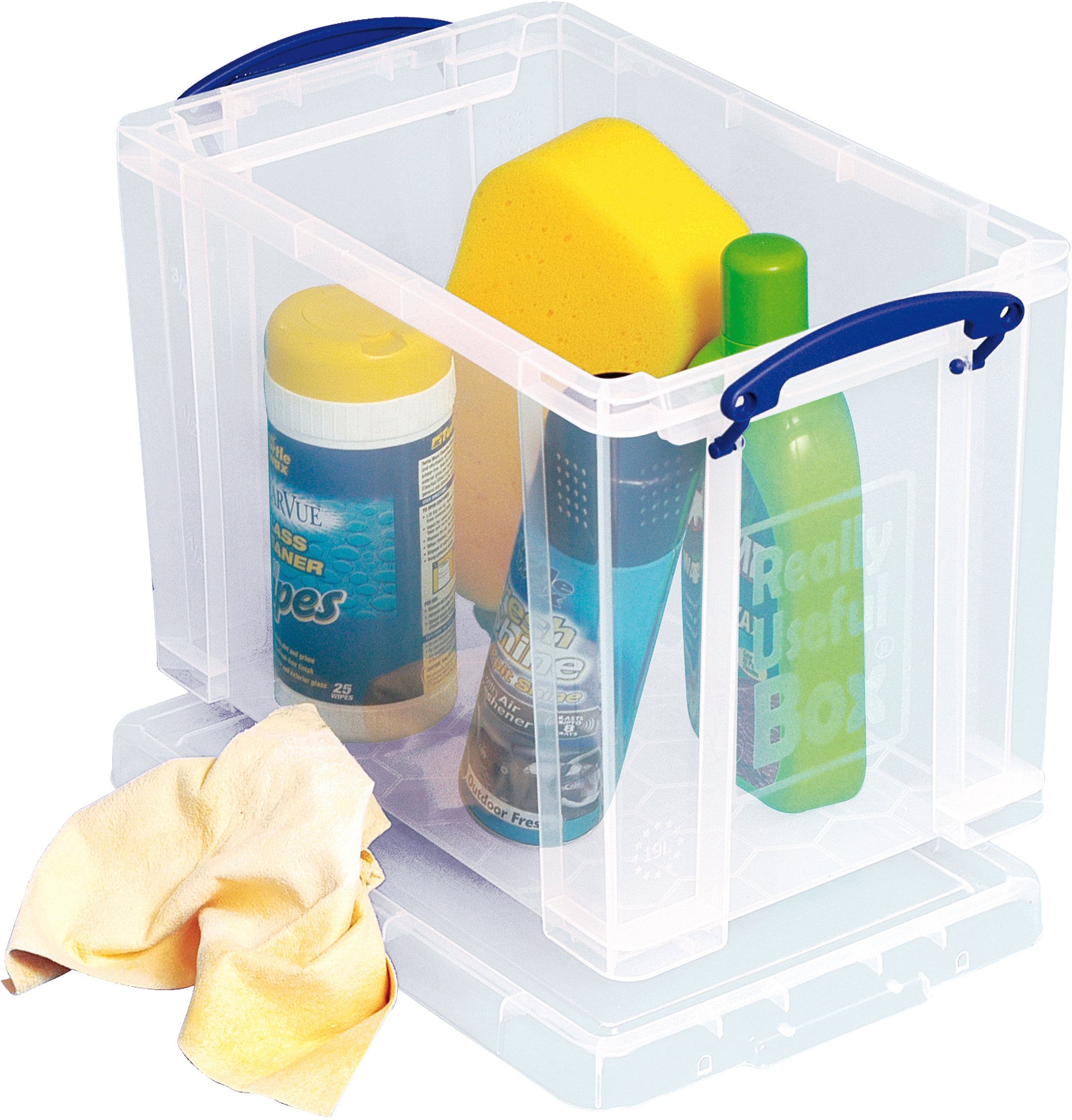 Usefulbox Aufbewahrungsbox 19 l – Kunststoff (PP) – Transparent – Stapelbar, mit Verriegelung