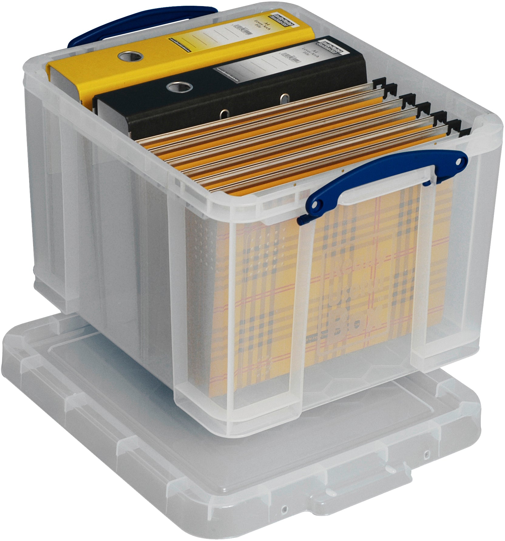 Usefulbox Aufbewahrungsbox 35 l – Kunststoff – Transparent – Stapelbar, mit Verriegelung – 390 × 310 × 490 mm