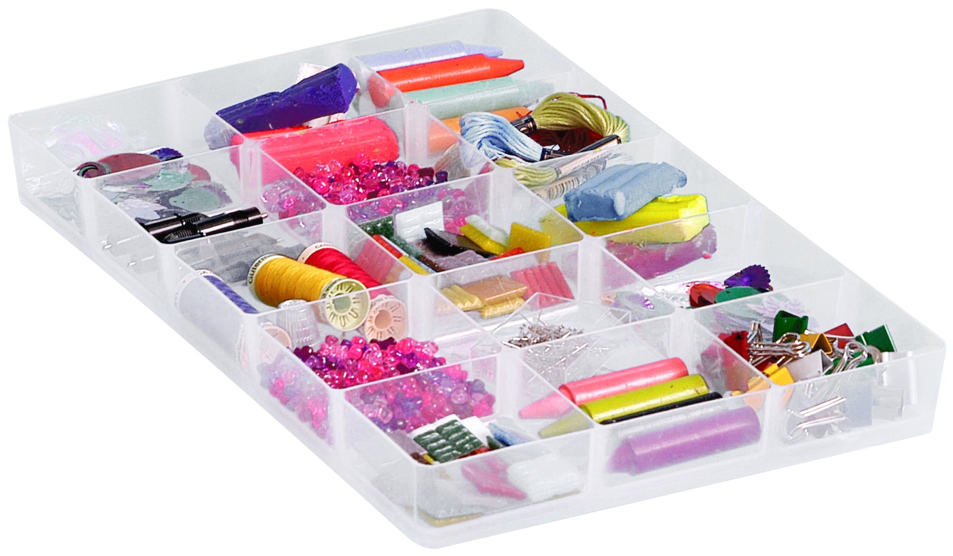 Usefulbox Schubladeneinsatz 15 Fächer – Polypropylen – 214 × 38 × 348 mm