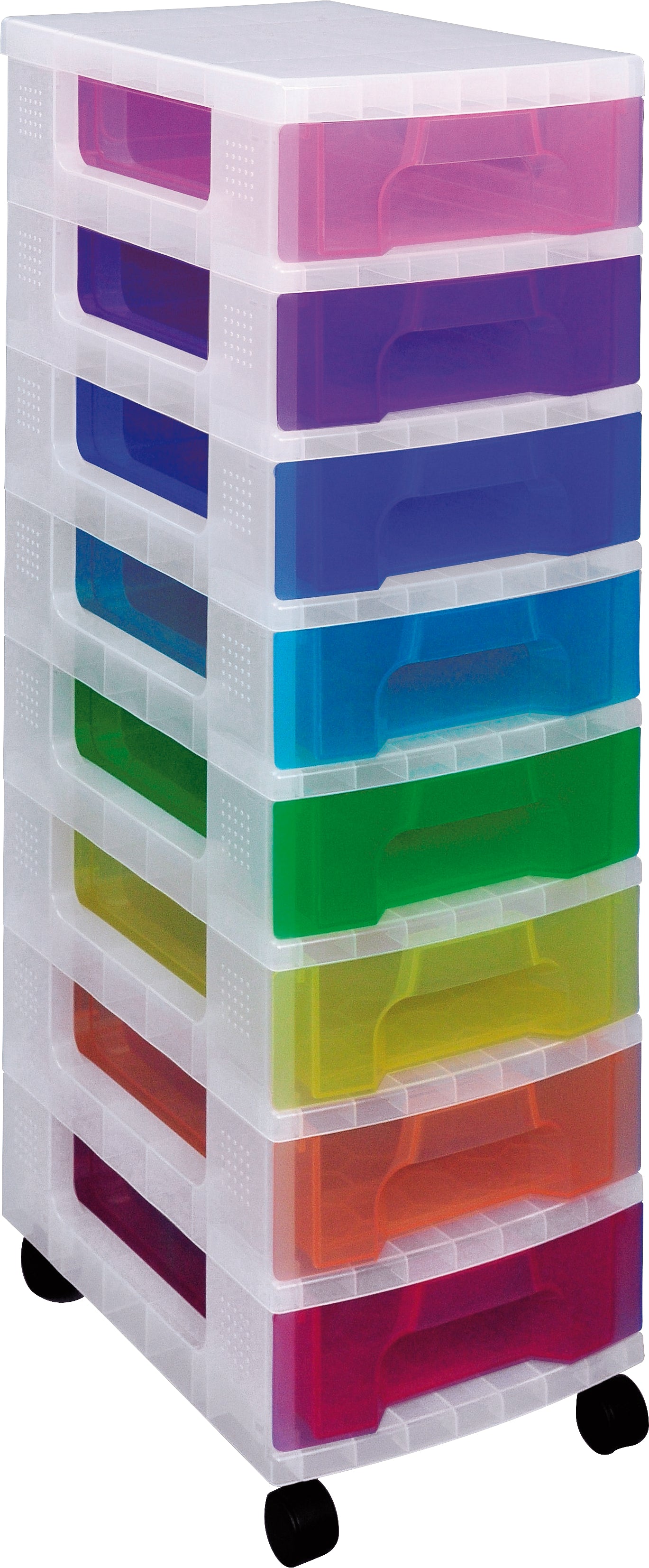 Usefulbox Schubladenturm 8 Schubladen – mit Rollen – 315 × 445 × 890 mm