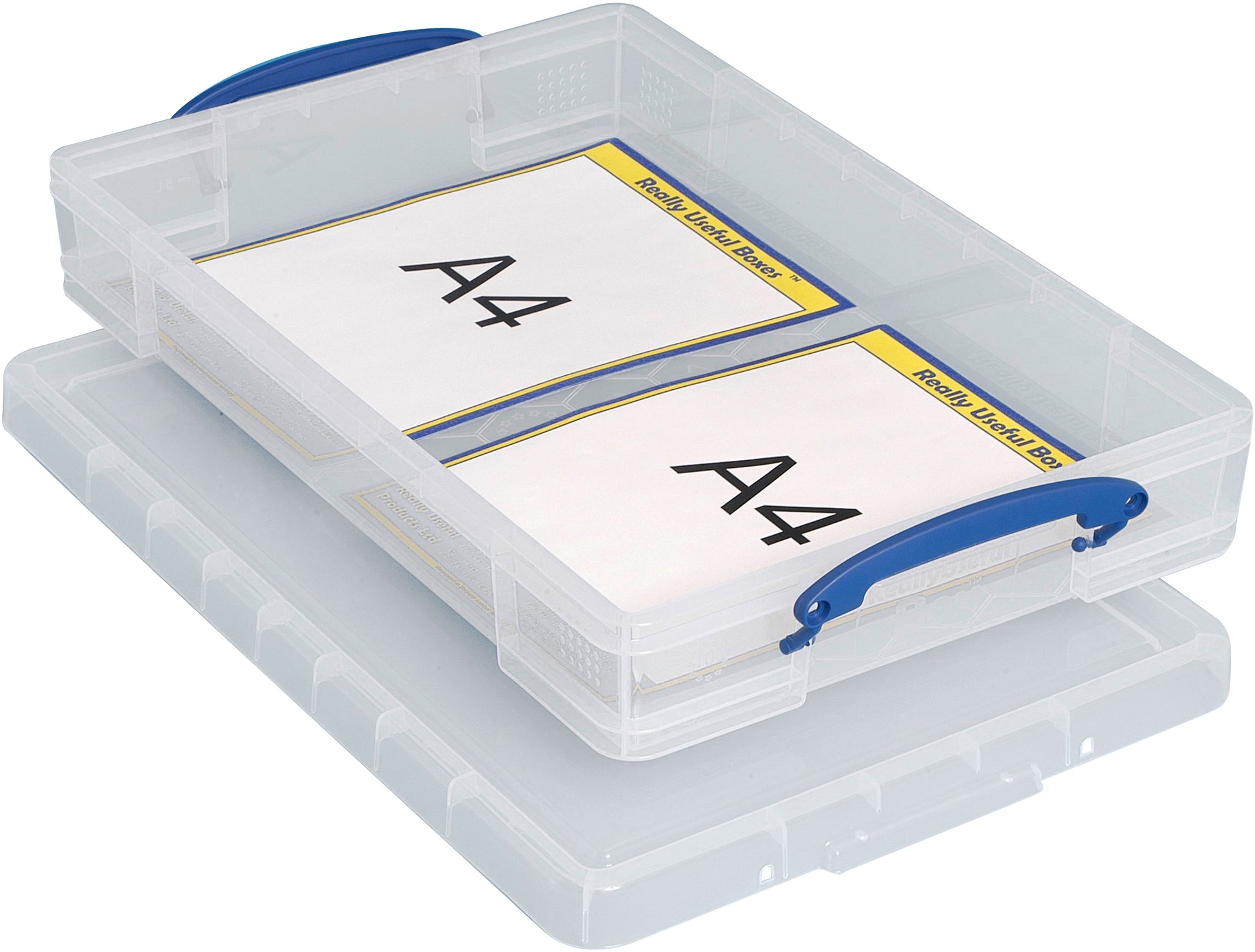 Usefulbox Aufbewahrungsbox 10 l – Kunststoff – Transparent – stapelbar, mit Verriegelung – 349 × 85 × 529 mm