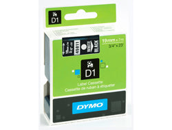 DYMO Schriftband – 19 mm × 7 m, schwarz, weiss – LW-LABEL