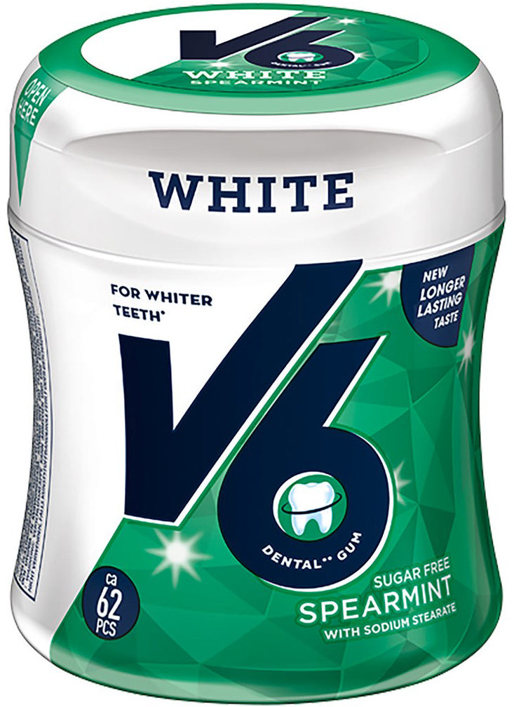 V6 Kaugummi – White Spearmint, zuckerfrei